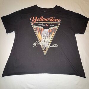 Awake Yellowstone T Shirt‎ Mens 2XL Black Good Ready for Adventure Waterfall Raw